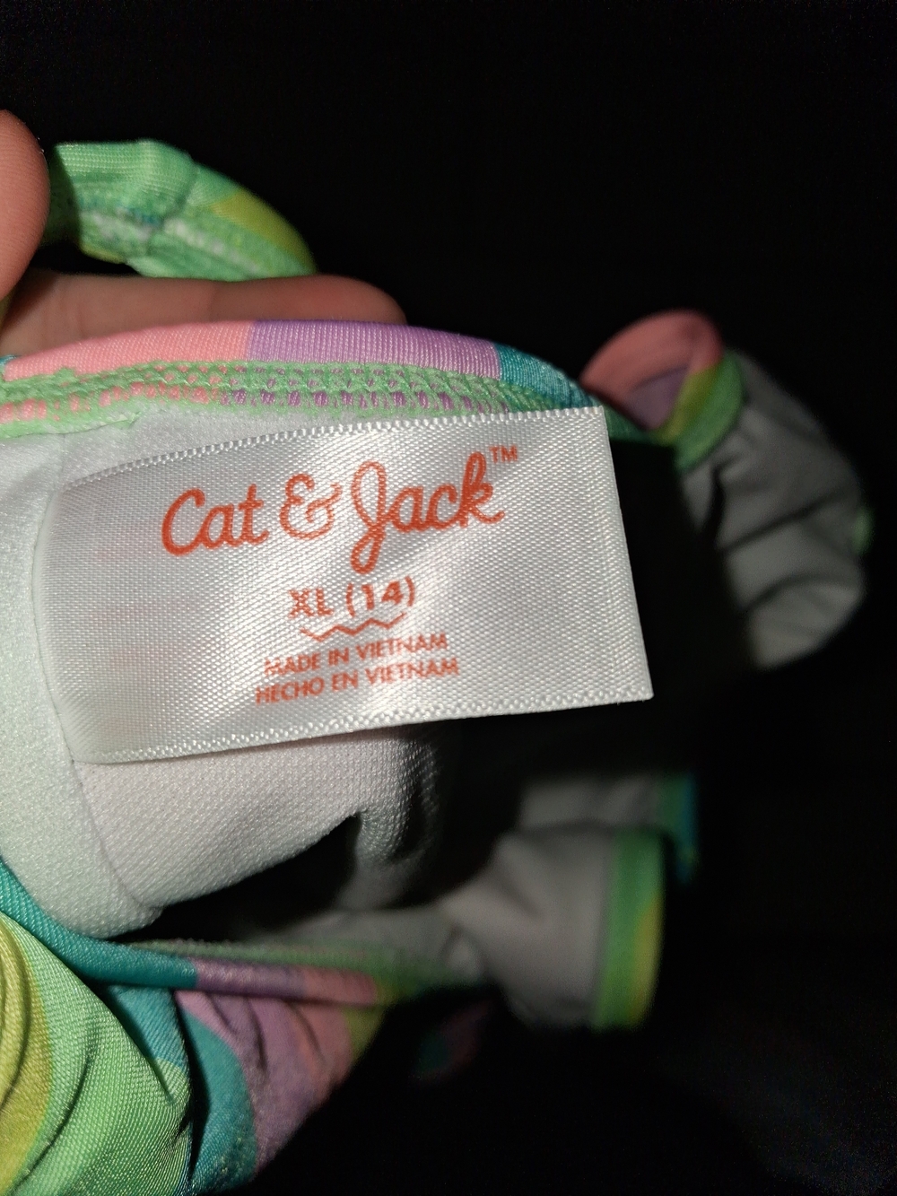 Cat & Jack Rainbow Stripe One-Piece Swimsuit - Picture 3 of 3